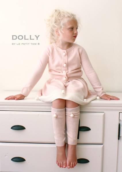 Dolly, pearled leg warmers, light pink