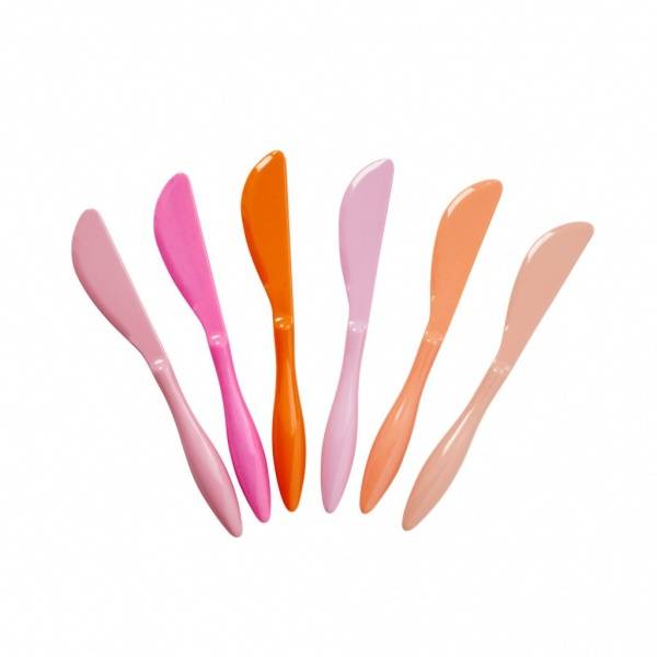 Rice, smørkniv pink and orange 6 pk